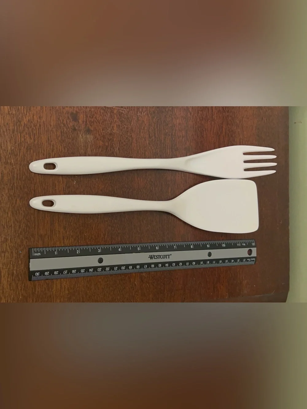 Melamine Ware White Spatula Turner Flipper Fork Utensils Set